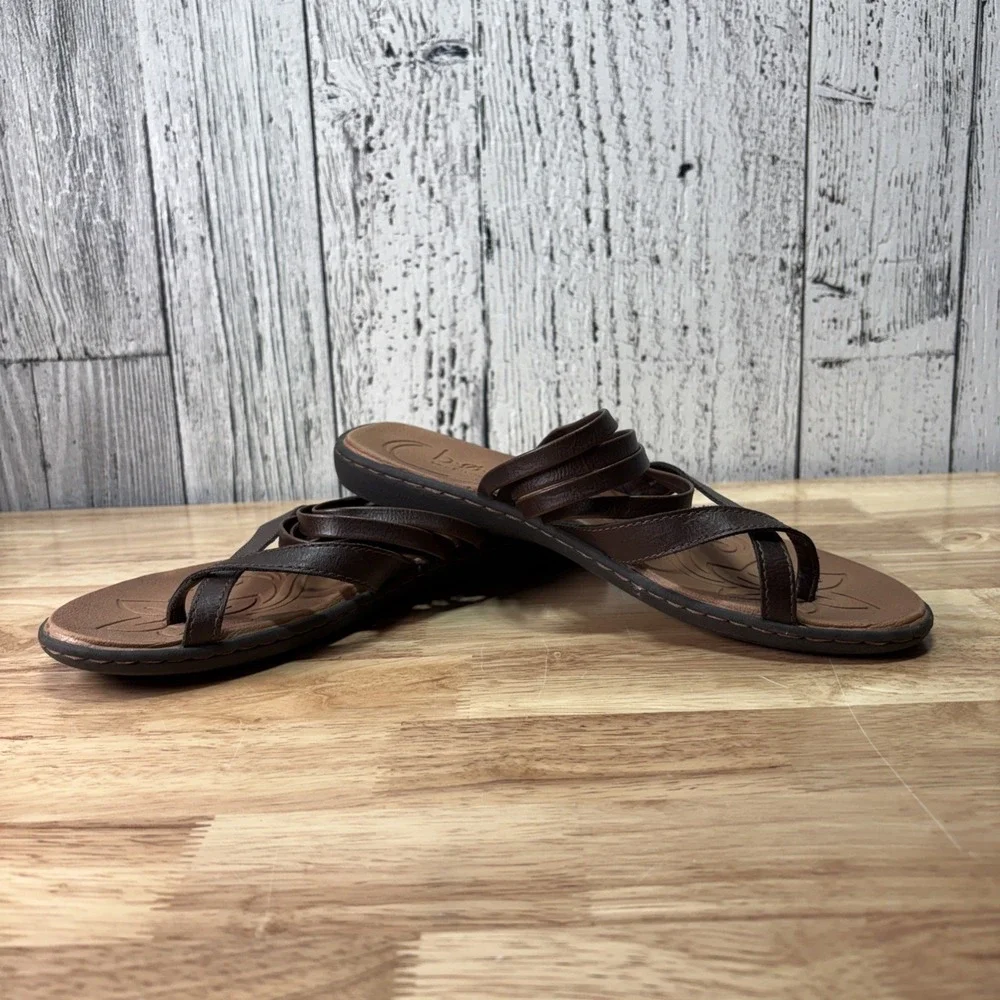 Women's b.o.c. Brown Alisha Strappy Flip Flop Thong Sandals Size 10 M